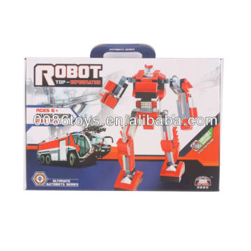 Rojo y blanco robot de construcción de bloques de construcción